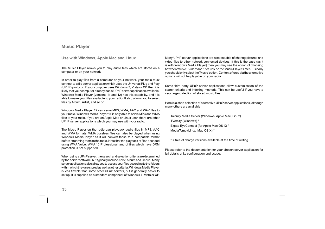 Music player | Roberts Radio 105 User Manual | Page 36 / 76