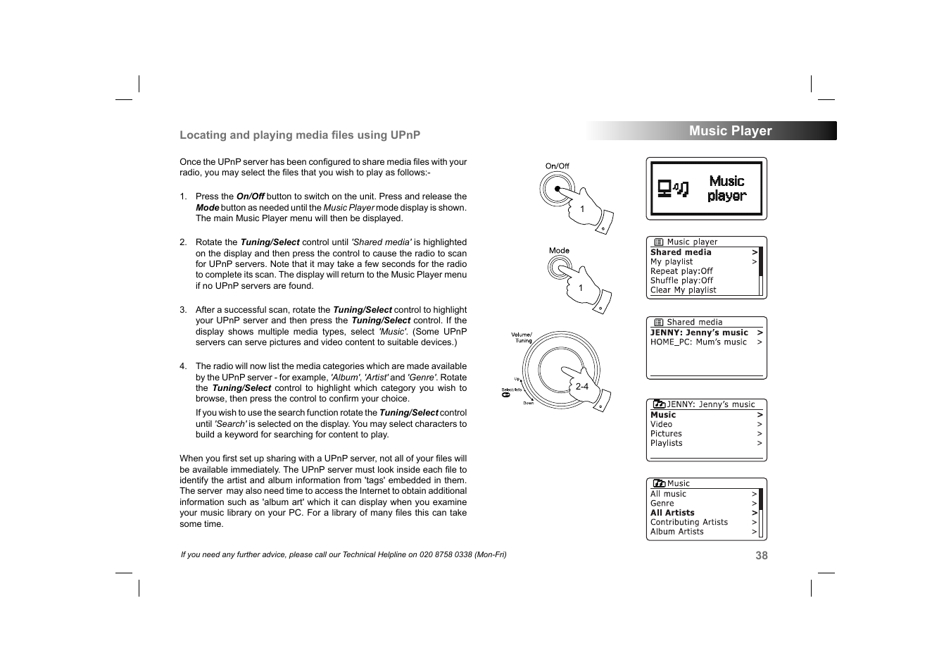 Music player | Roberts Radio 105 User Manual | Page 39 / 76