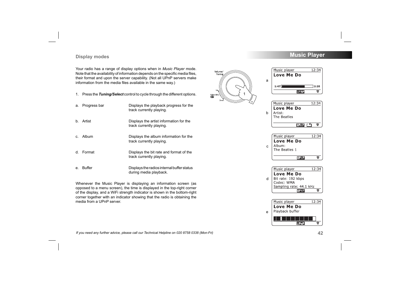 Music player | Roberts Radio 105 User Manual | Page 43 / 76