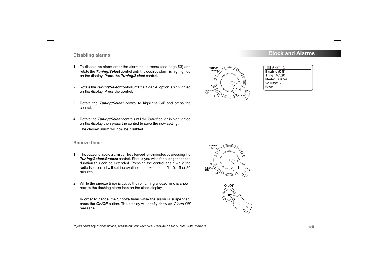 Clock and alarms | Roberts Radio 105 User Manual | Page 57 / 76