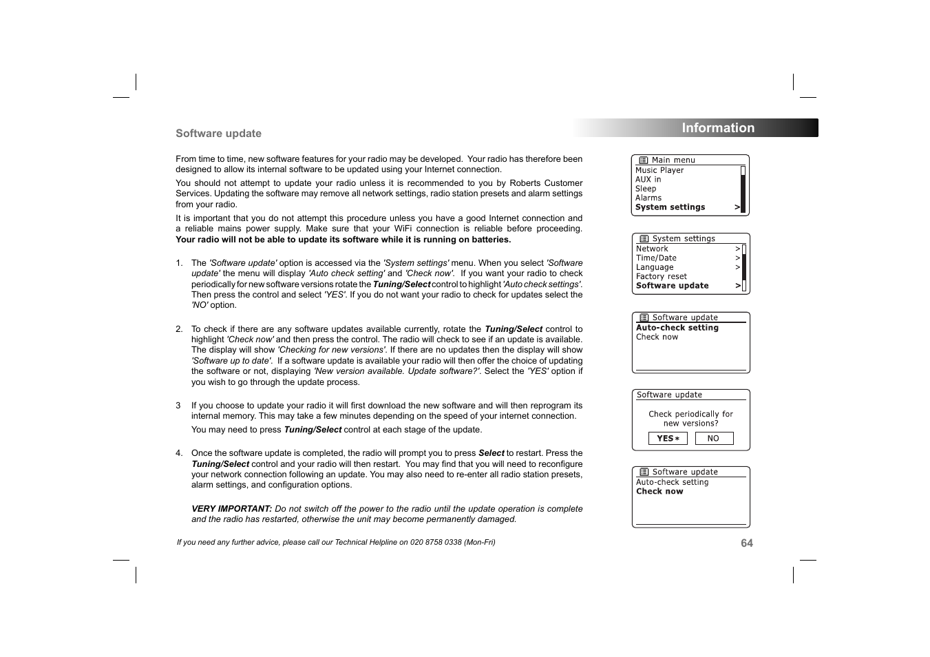 Information | Roberts Radio 105 User Manual | Page 65 / 76