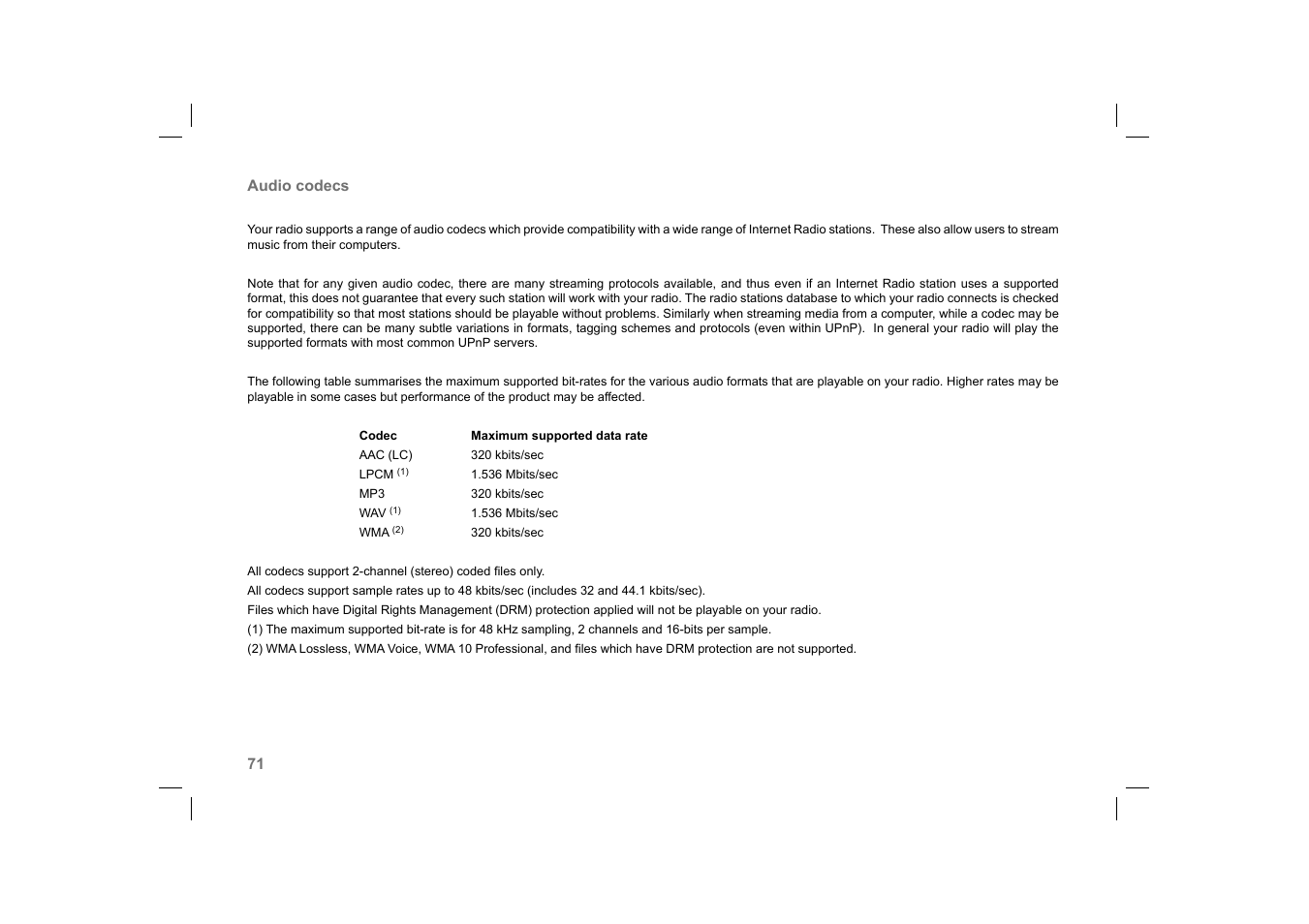 Roberts Radio 105 User Manual | Page 72 / 76