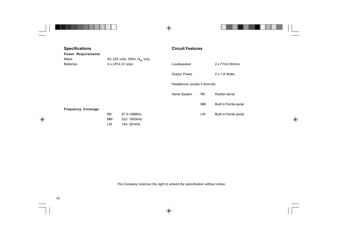 Roberts Radio All Weather Radio R9965 User Manual | Page 10 / 12