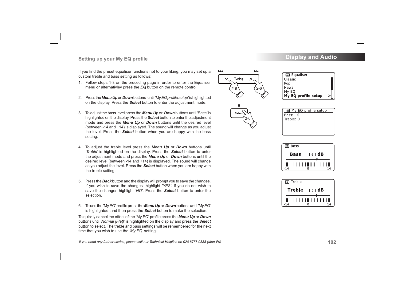 Display and audio | Roberts Radio 63I User Manual | Page 103 / 124