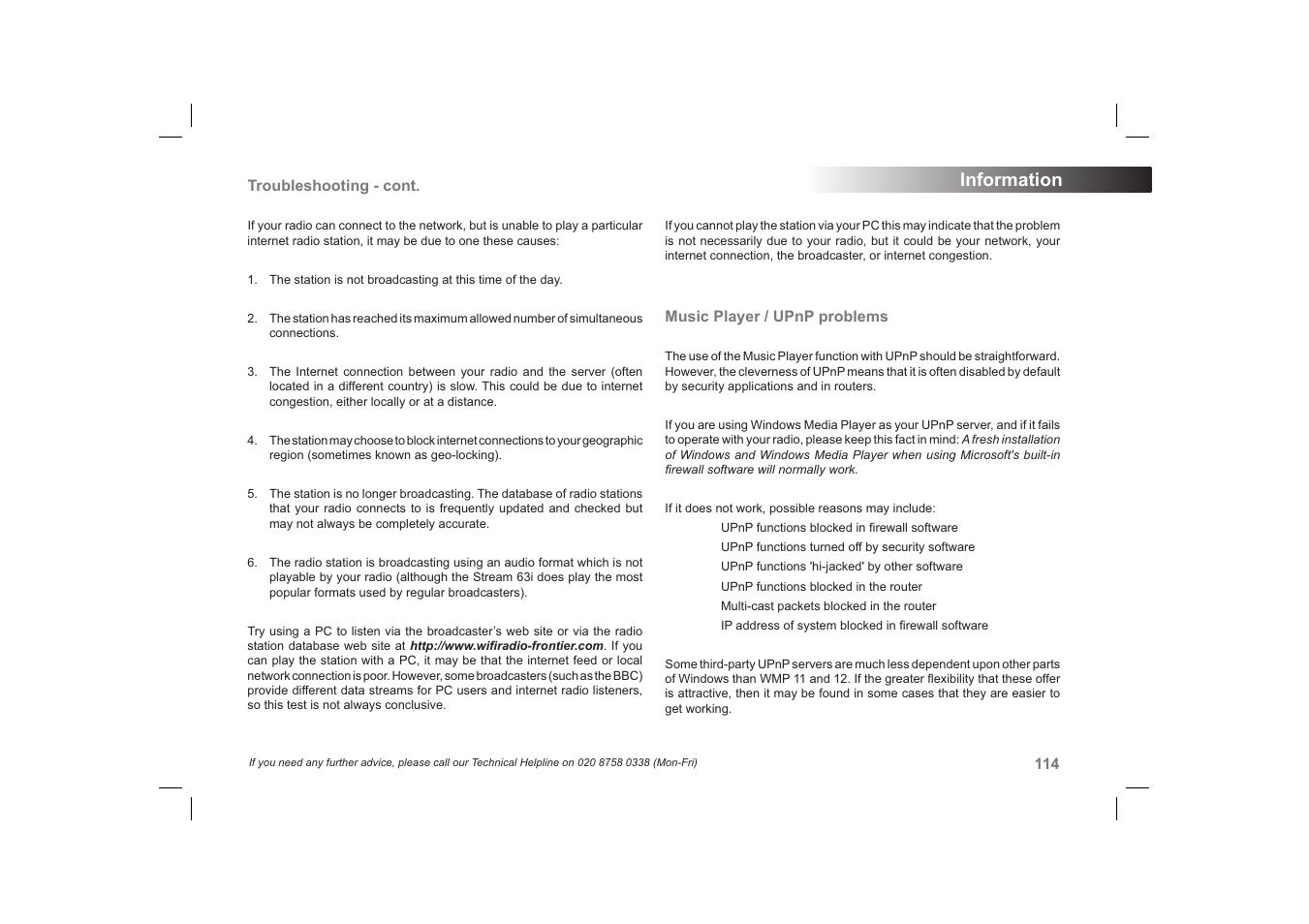 Information | Roberts Radio 63I User Manual | Page 115 / 124