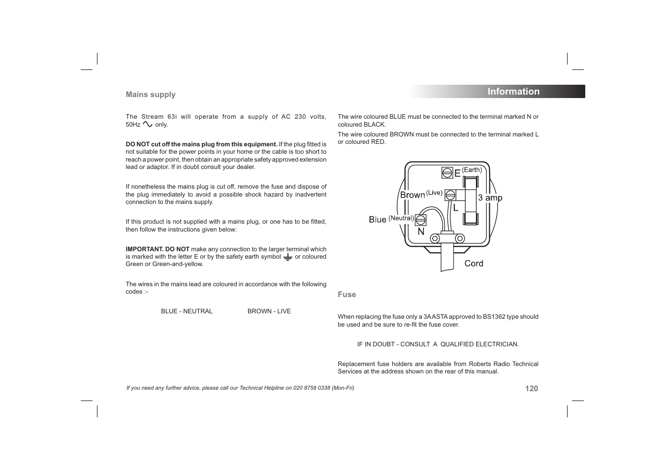 Information | Roberts Radio 63I User Manual | Page 121 / 124
