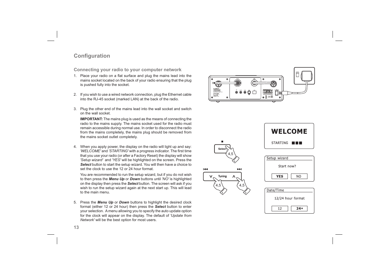 Conﬁ guration | Roberts Radio 63I User Manual | Page 14 / 124