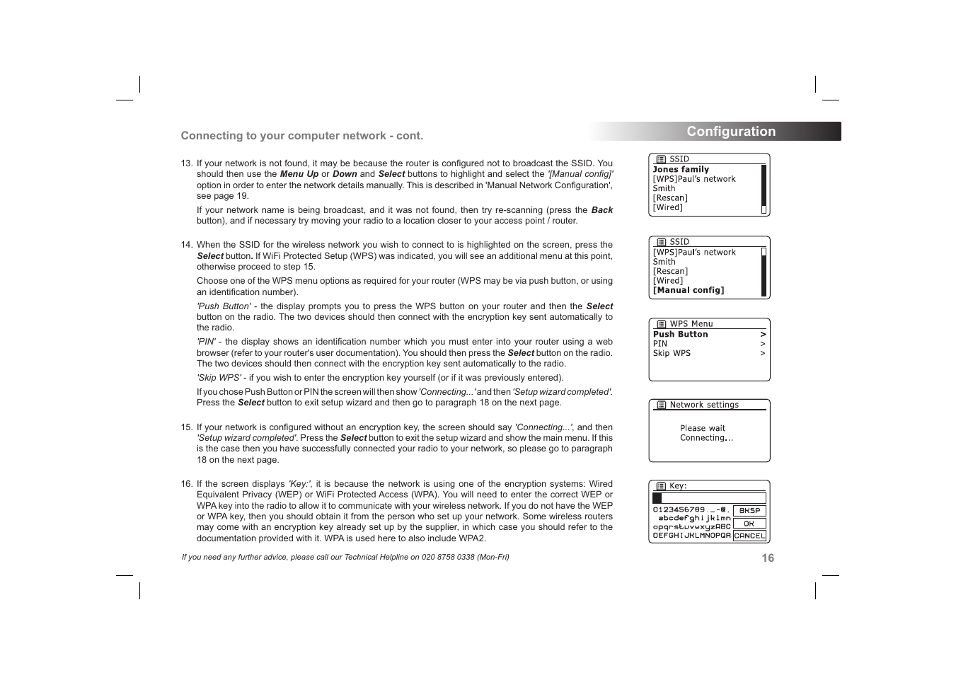 Conﬁ guration | Roberts Radio 63I User Manual | Page 17 / 124