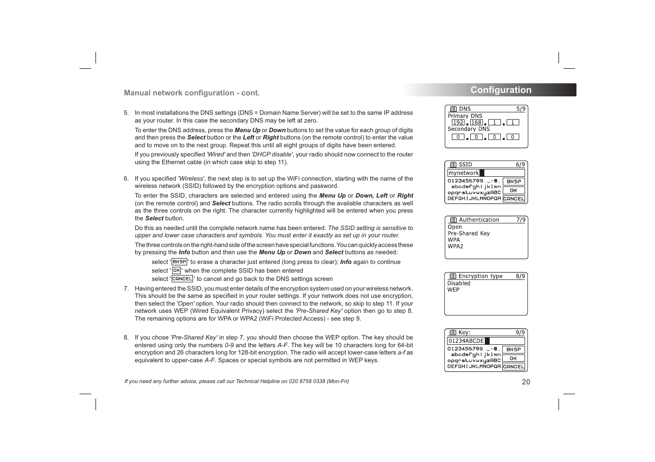 Conﬁ guration | Roberts Radio 63I User Manual | Page 21 / 124