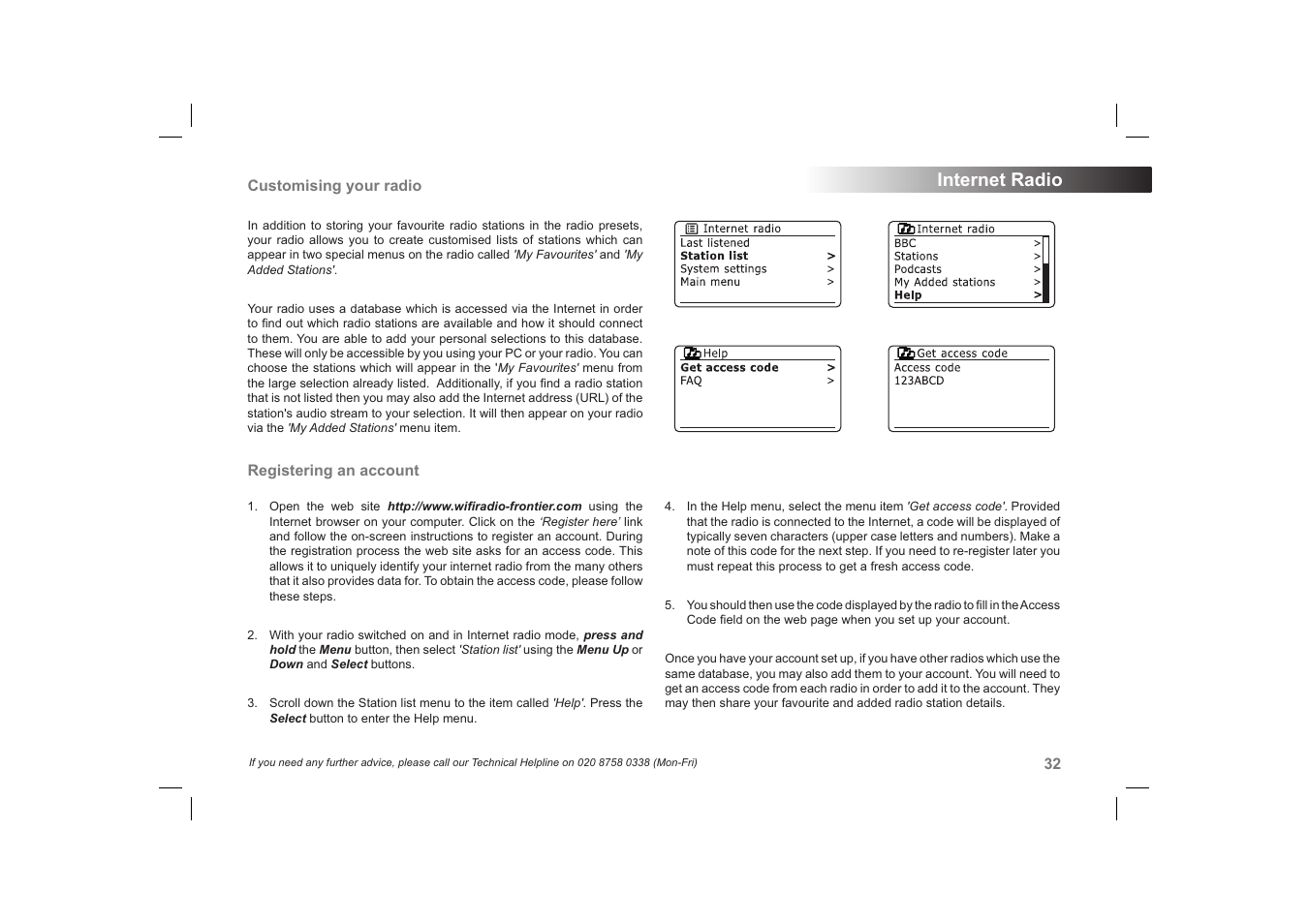 Internet radio | Roberts Radio 63I User Manual | Page 33 / 124