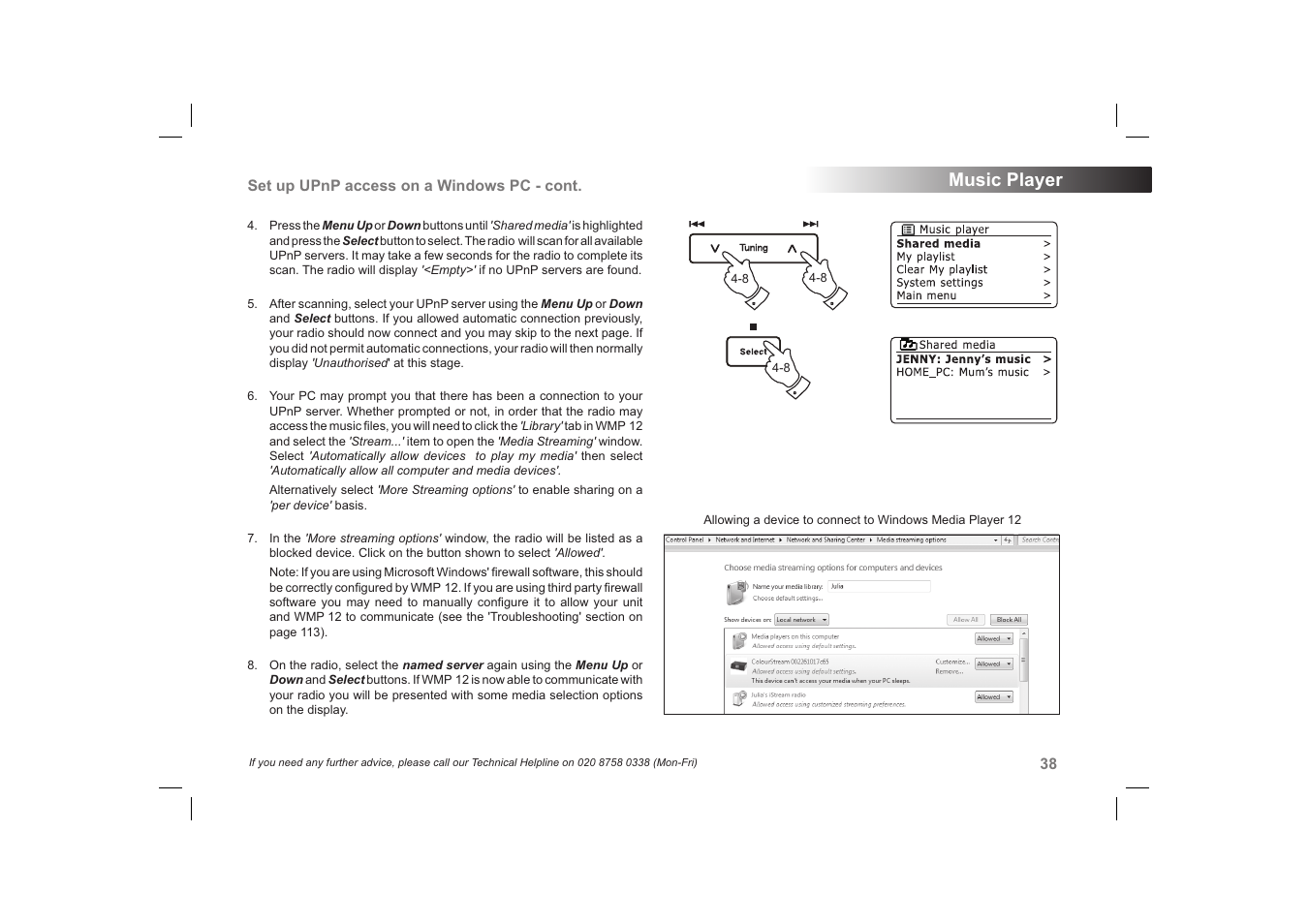 Music player | Roberts Radio 63I User Manual | Page 39 / 124