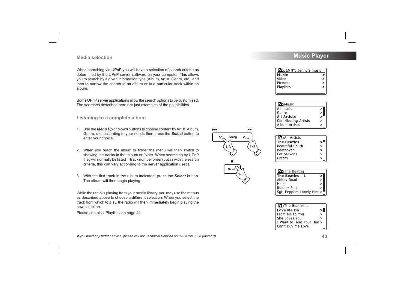 Music player | Roberts Radio 63I User Manual | Page 41 / 124