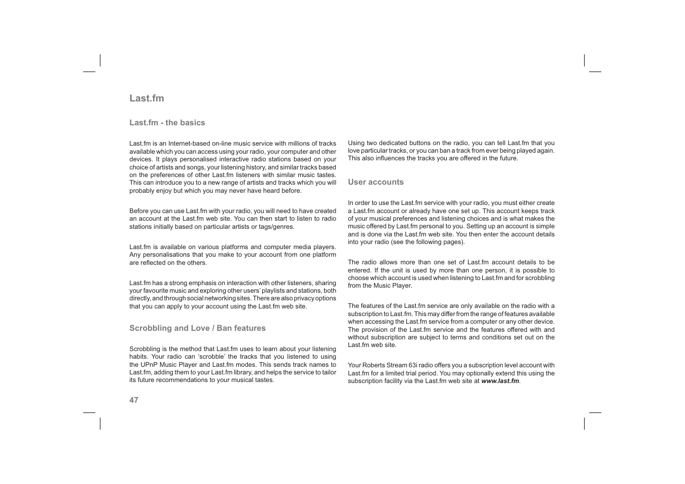 Roberts Radio 63I User Manual | Page 48 / 124