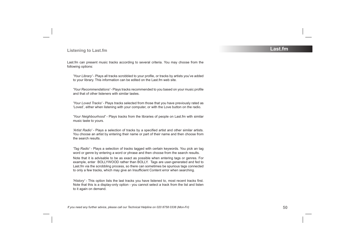 Last.fm | Roberts Radio 63I User Manual | Page 51 / 124