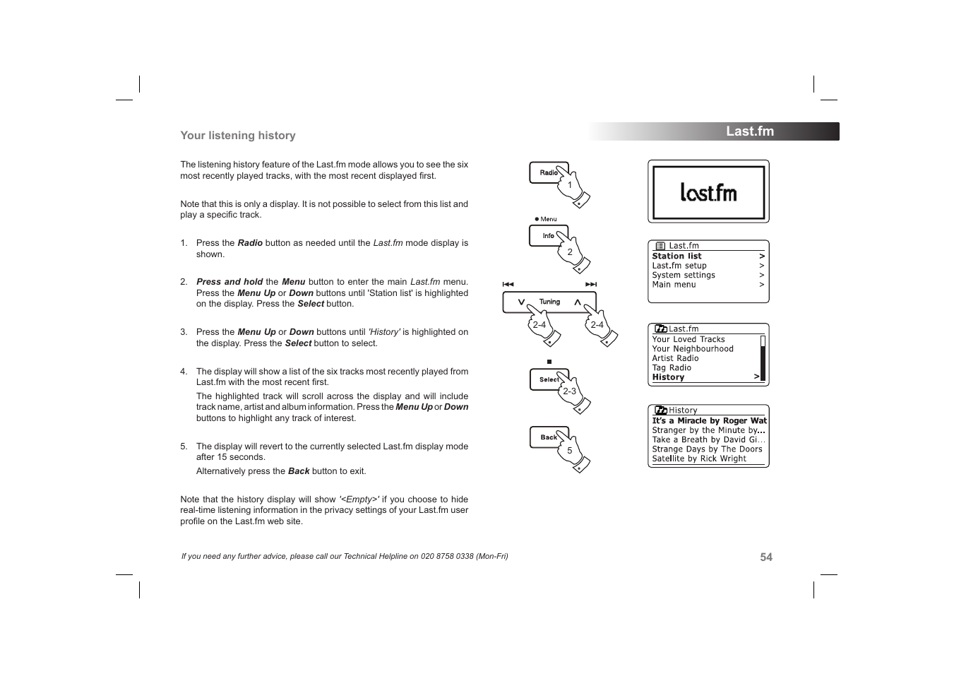 Last.fm | Roberts Radio 63I User Manual | Page 55 / 124