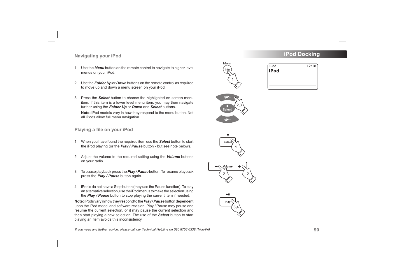 Ipod docking | Roberts Radio 63I User Manual | Page 91 / 124