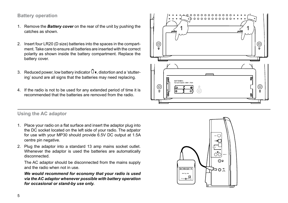 Roberts Radio MP-30 User Manual | Page 6 / 64