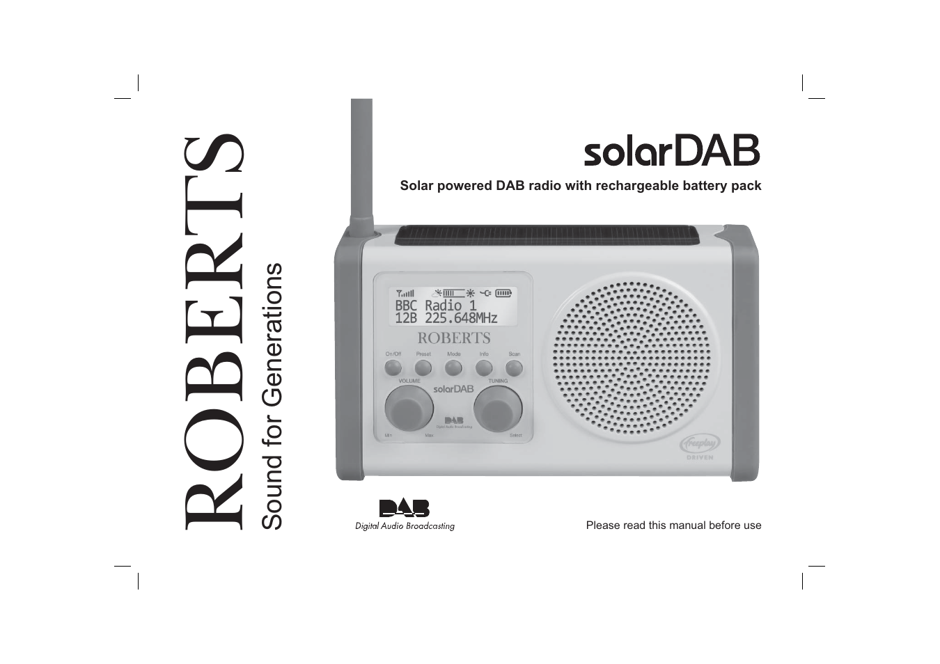 Roberts Radio SolarDAB Solar Powered DAB Radio User Manual | 20 pages