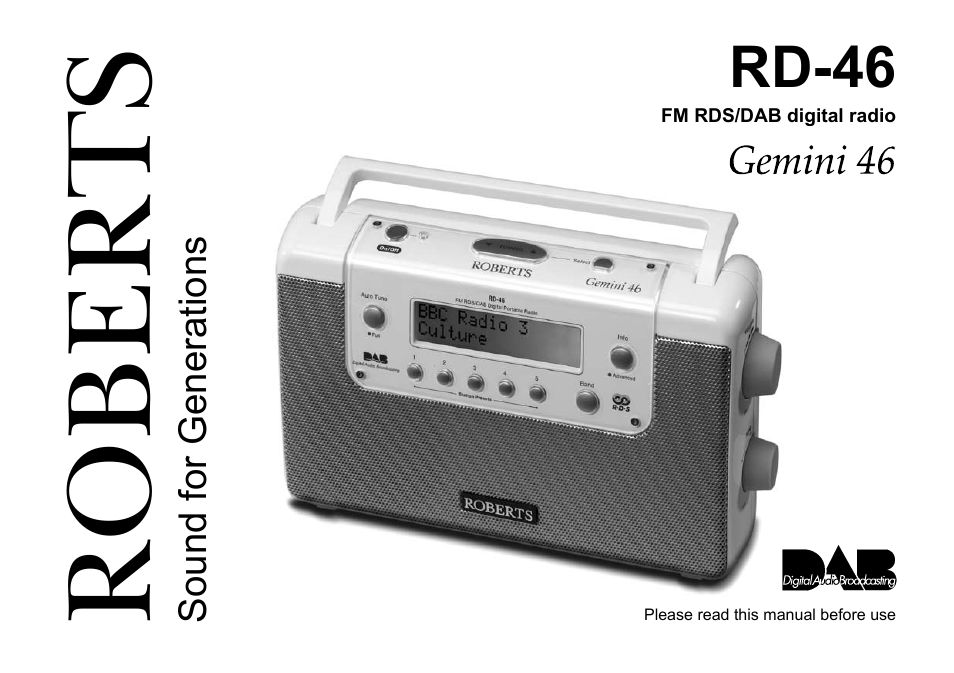 Roberts Radio Gemini 46 RD-46 User Manual | 20 pages