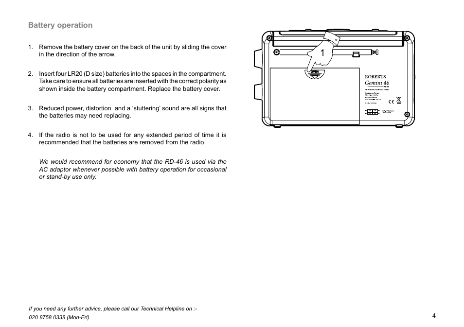 Roberts Radio Gemini 46 RD-46 User Manual | Page 5 / 20