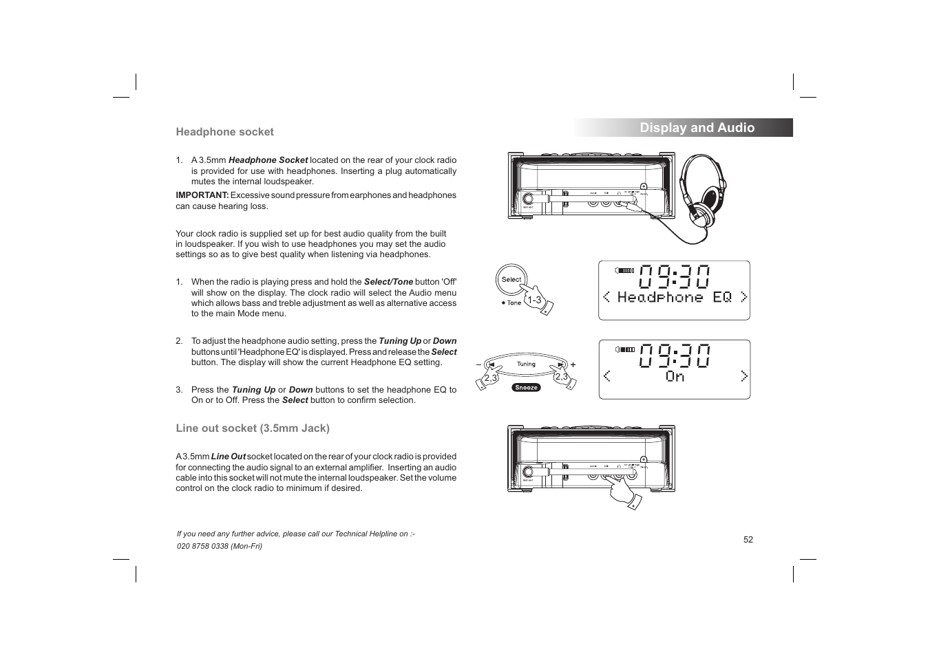 Display and audio | Roberts Radio STREAMTime User Manual | Page 53 / 68