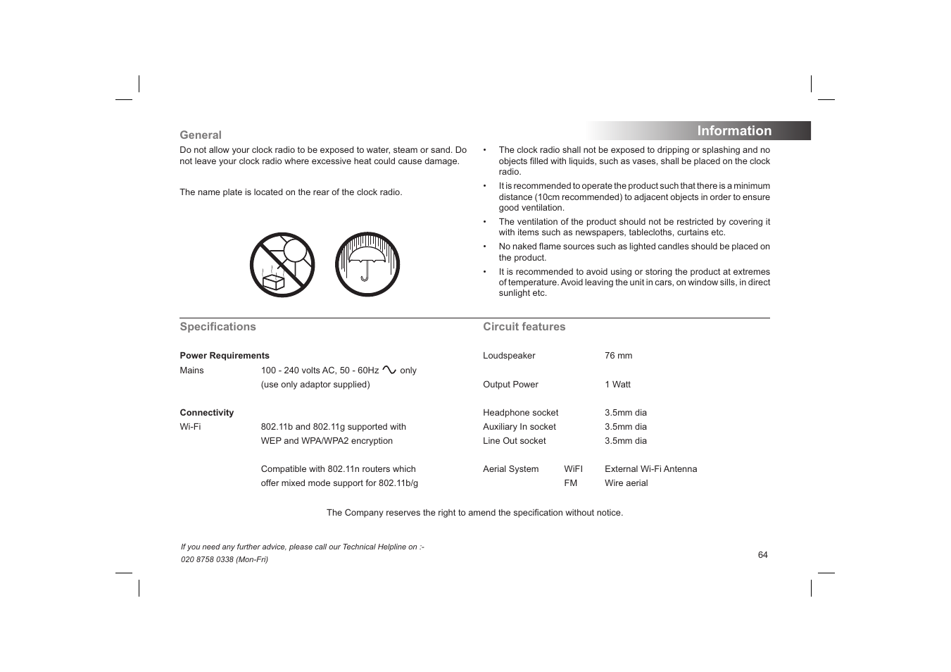 Information | Roberts Radio STREAMTime User Manual | Page 65 / 68