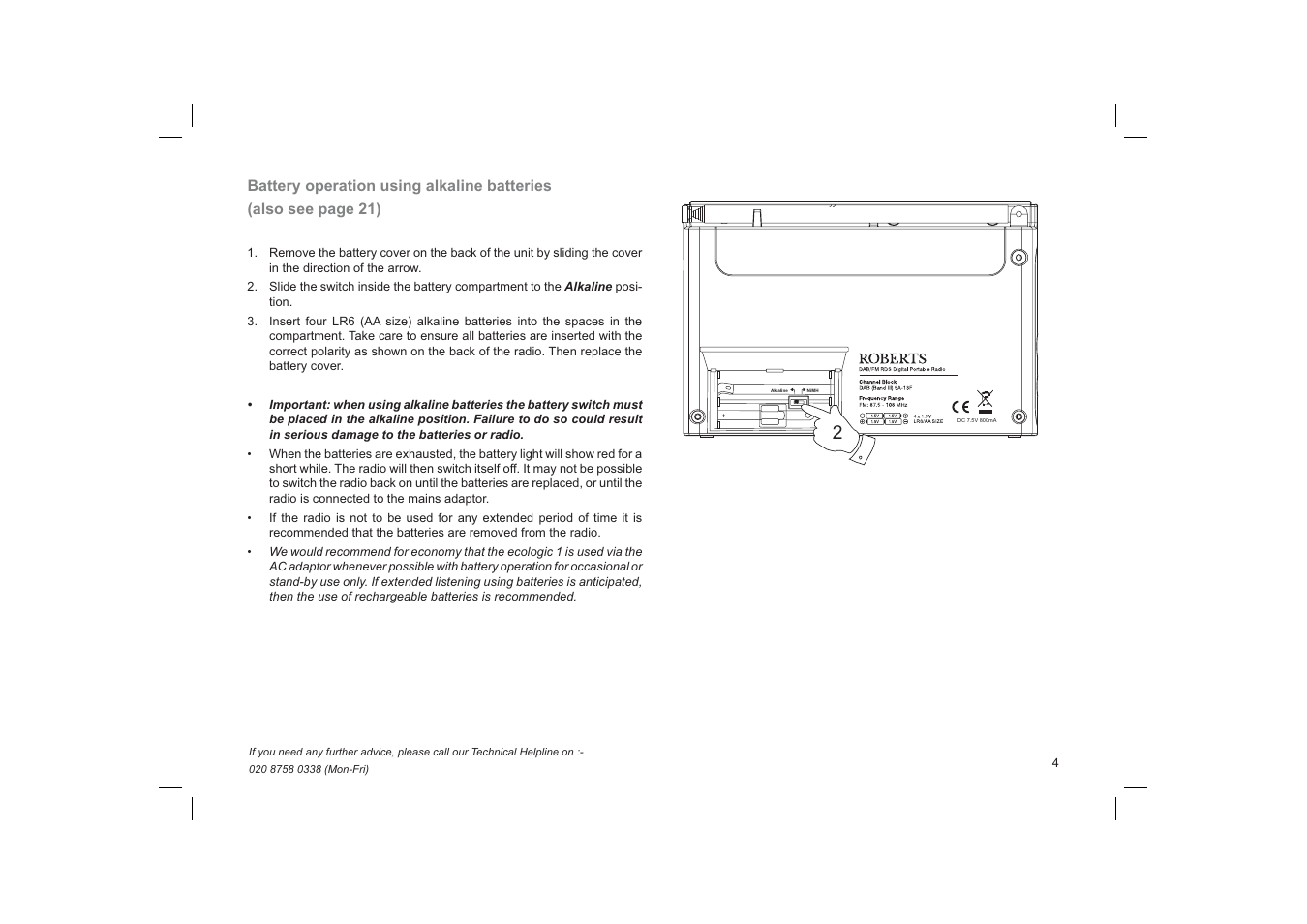 Roberts Radio ecologic1 User Manual | Page 5 / 28