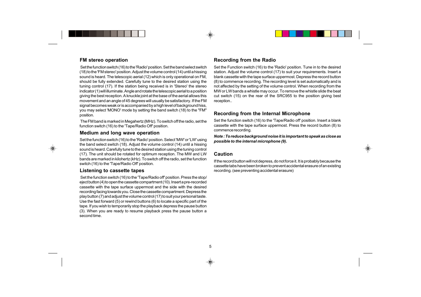 Roberts Radio SRC955 User Manual | Page 5 / 8
