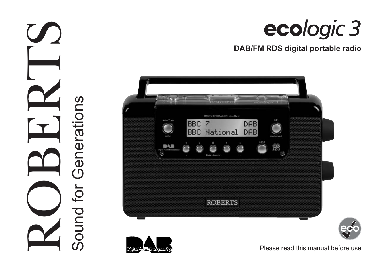 Roberts Radio Ecologic 3 User Manual | 24 pages