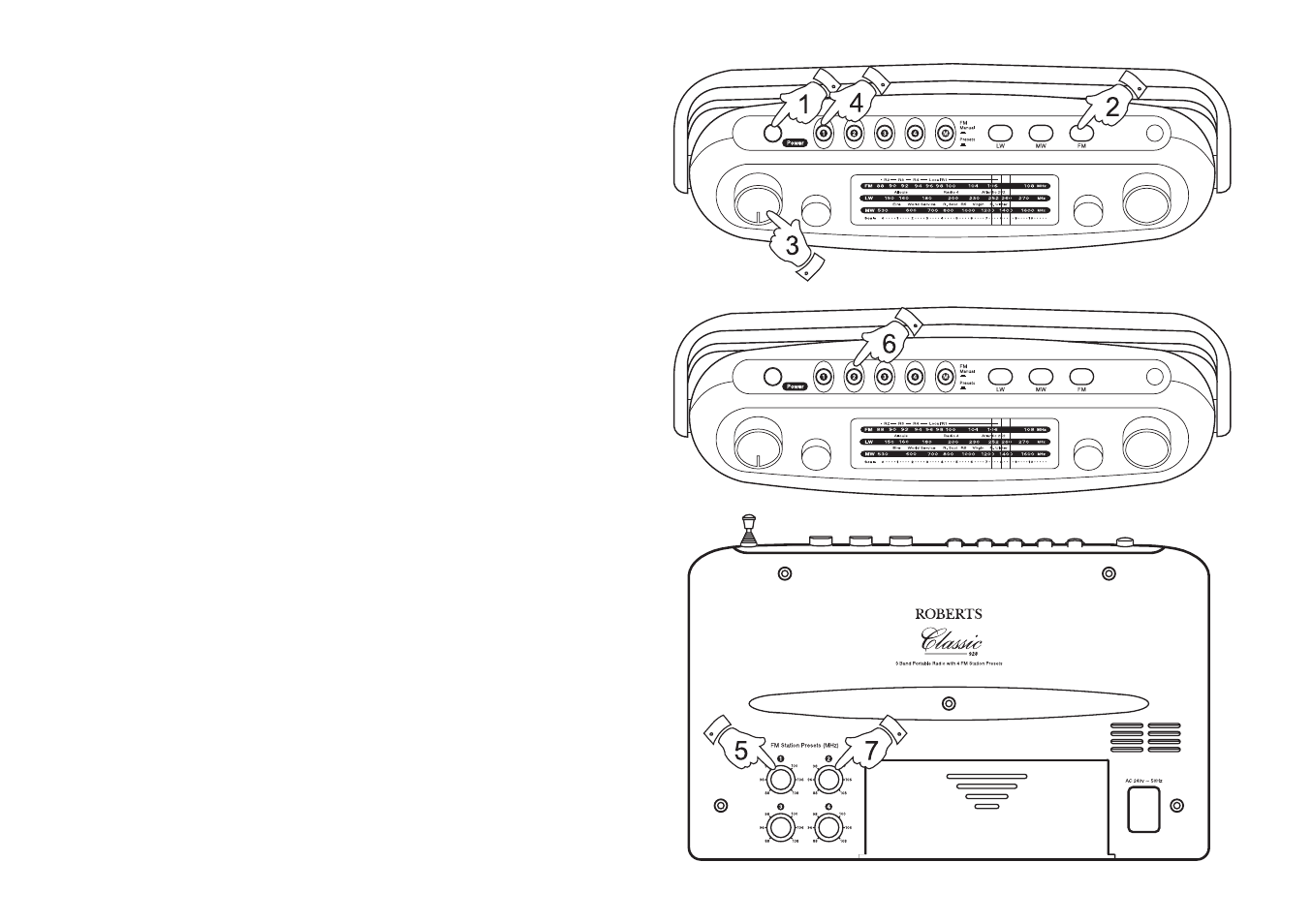 Setting the fm presets | Roberts Radio R9928 User Manual | Page 8 / 12