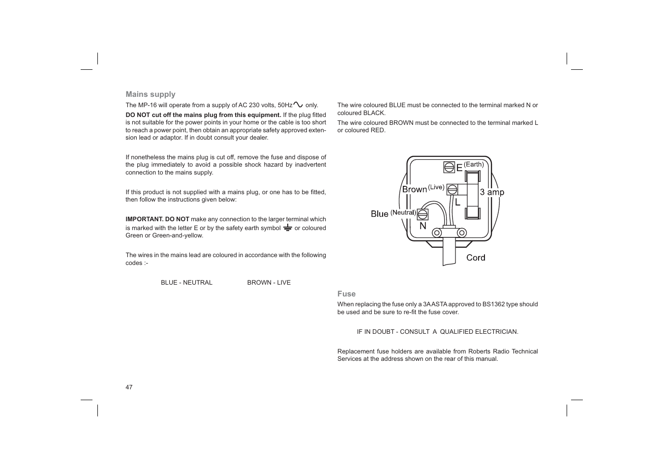 Roberts Radio MP-16CD User Manual | Page 48 / 52