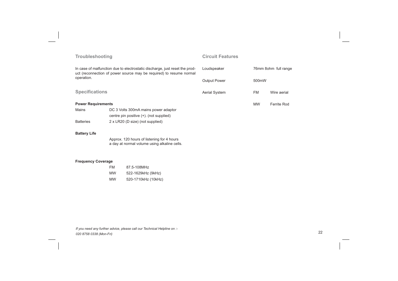 Roberts Radio R9958 User Manual | Page 23 / 24