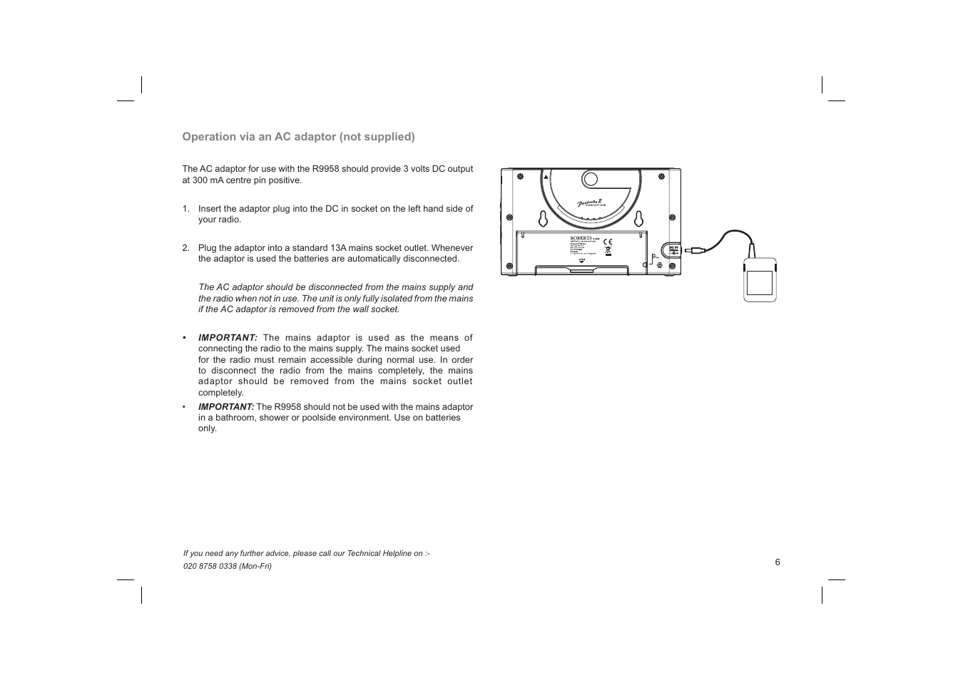 Roberts Radio R9958 User Manual | Page 7 / 24