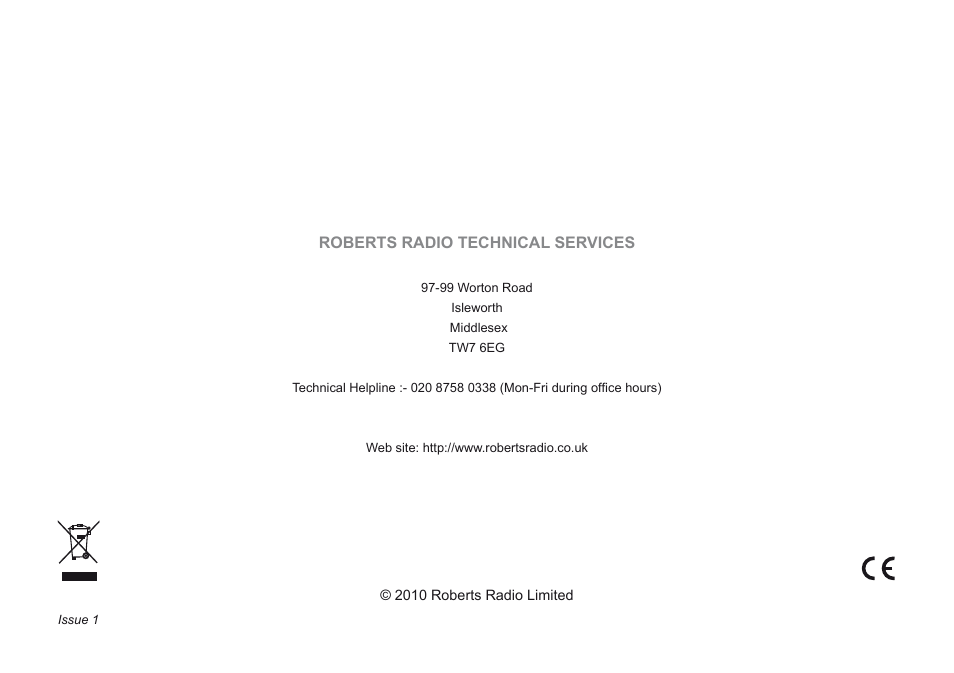 Roberts Radio 205 User Manual | Page 100 / 100