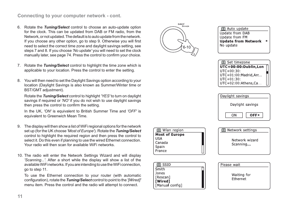 Connecting to your computer network - cont | Roberts Radio 205 User Manual | Page 12 / 100