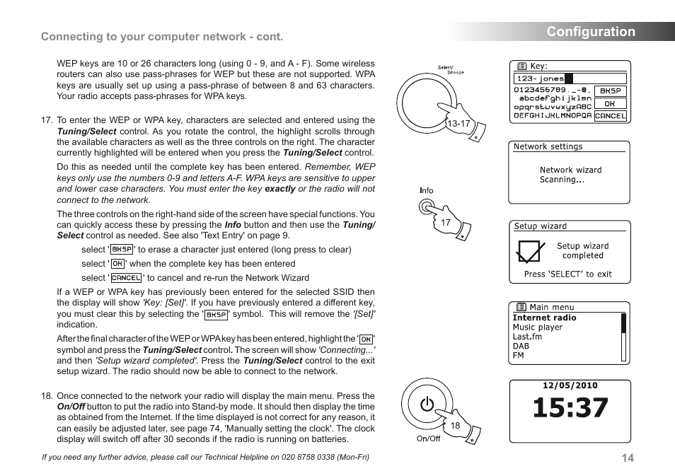 Configuration, Connecting to your computer network - cont | Roberts Radio 205 User Manual | Page 15 / 100