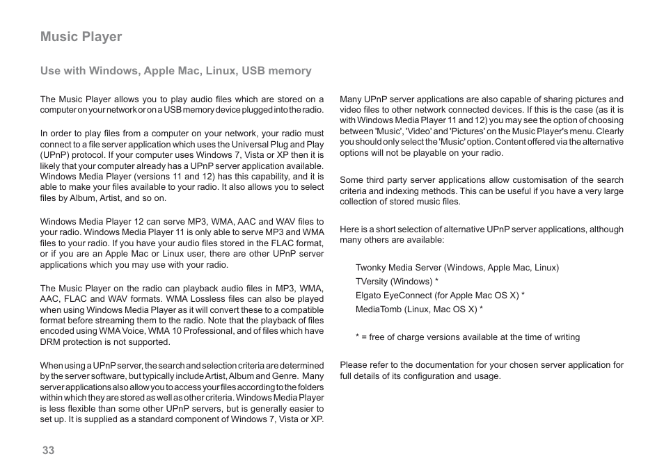Music player | Roberts Radio 205 User Manual | Page 34 / 100