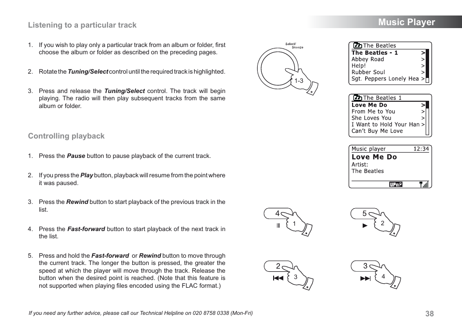 Music player | Roberts Radio 205 User Manual | Page 39 / 100