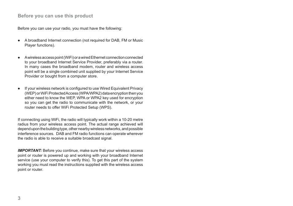 Before you can use this product | Roberts Radio 205 User Manual | Page 4 / 100