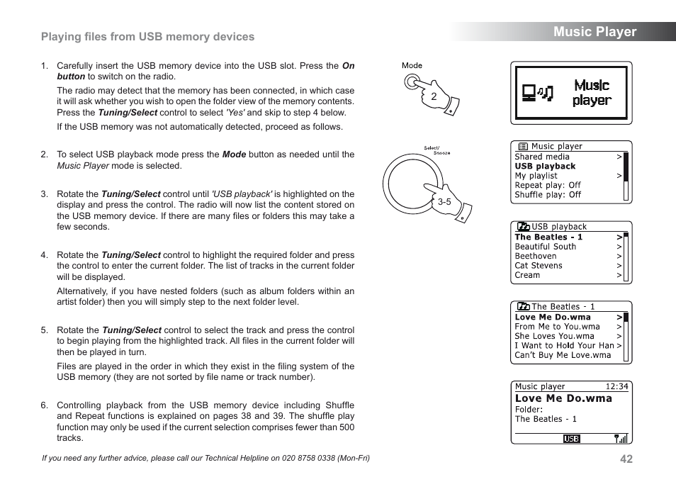 Music player | Roberts Radio 205 User Manual | Page 43 / 100