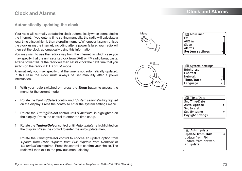 Clock and alarms . clock and alarms | Roberts Radio 205 User Manual | Page 73 / 100