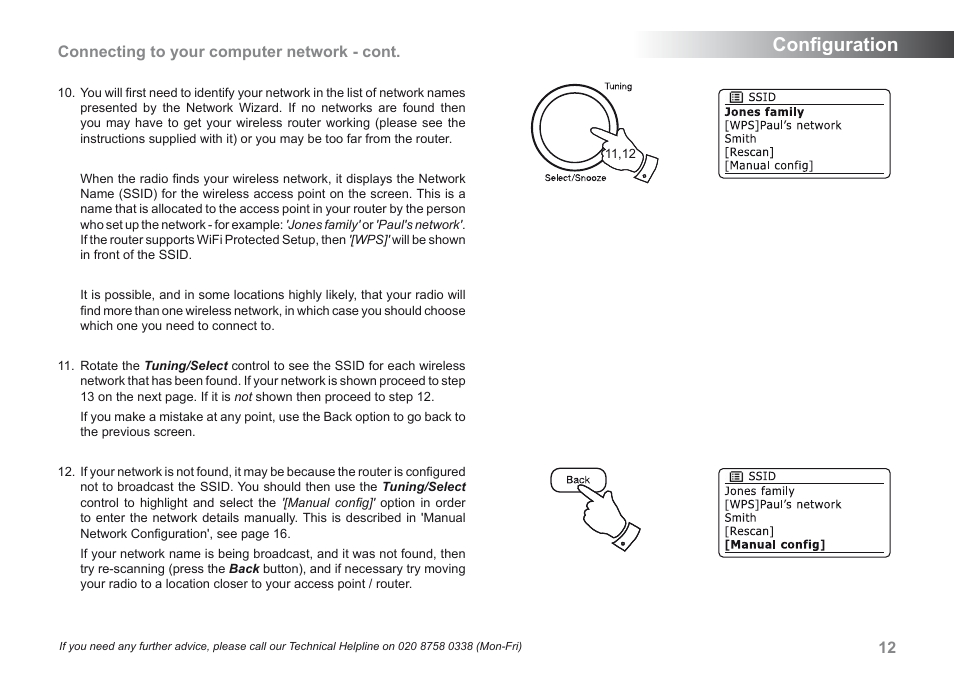 Configuration, Connecting to your computer network - cont | Roberts Radio iStream User Manual | Page 13 / 100