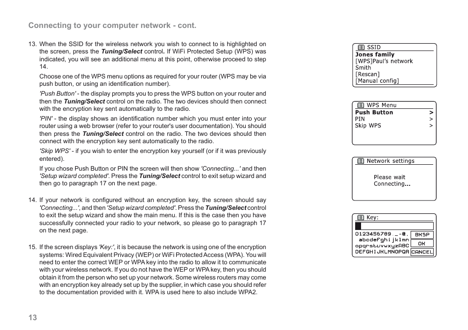 13 connecting to your computer network - cont | Roberts Radio iStream User Manual | Page 14 / 100