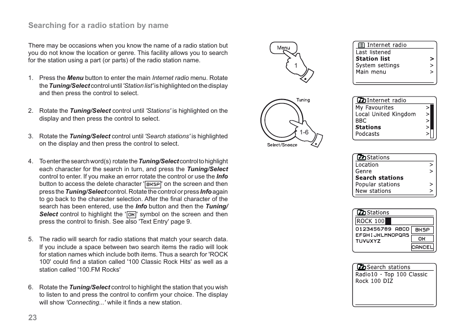 23 searching for a radio station by name | Roberts Radio iStream User Manual | Page 24 / 100