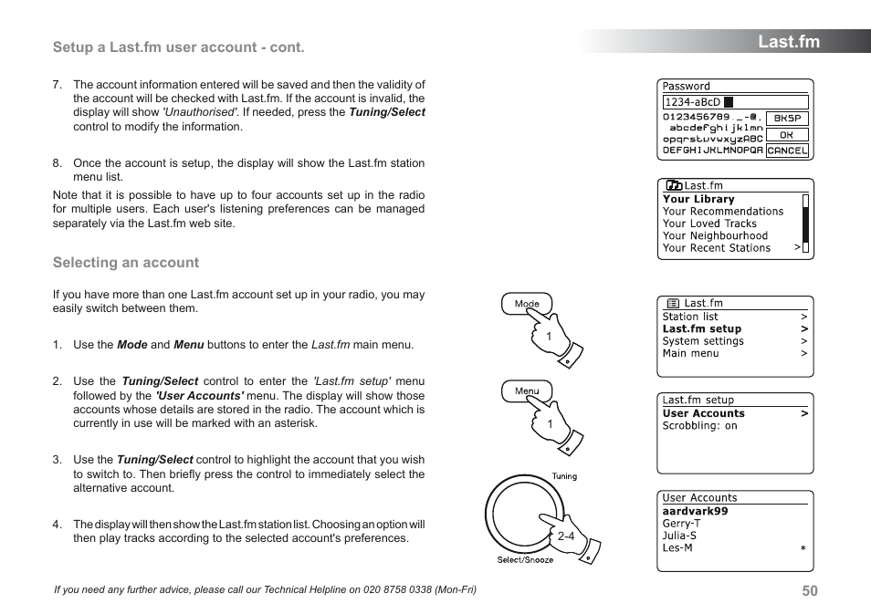 Last.fm | Roberts Radio iStream User Manual | Page 51 / 100