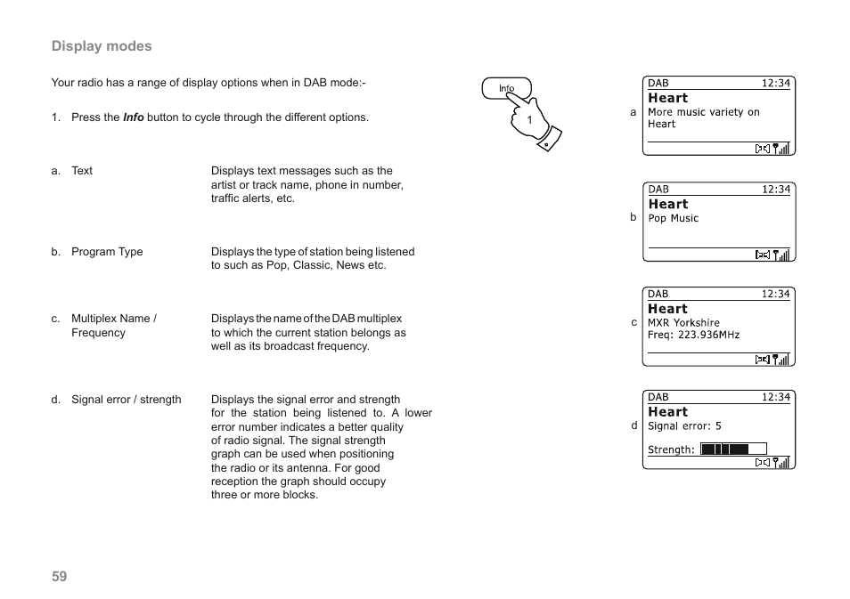 Display modes | Roberts Radio iStream User Manual | Page 60 / 100