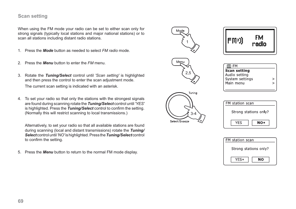 69 scan setting | Roberts Radio iStream User Manual | Page 70 / 100