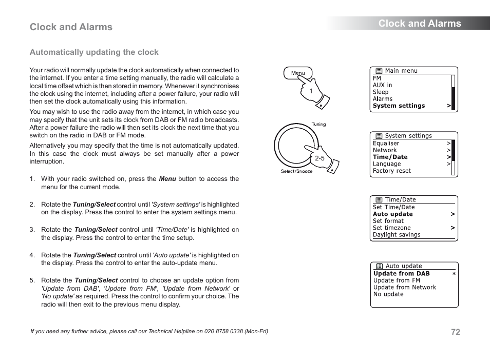 Clock and alarms . clock and alarms | Roberts Radio iStream User Manual | Page 73 / 100