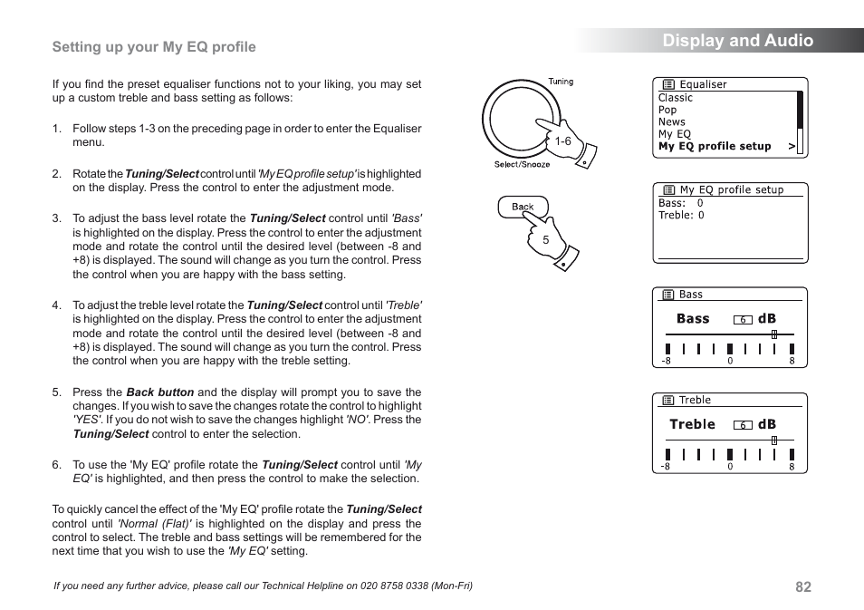 Display and audio, Setting up your my eq profile | Roberts Radio iStream User Manual | Page 83 / 100