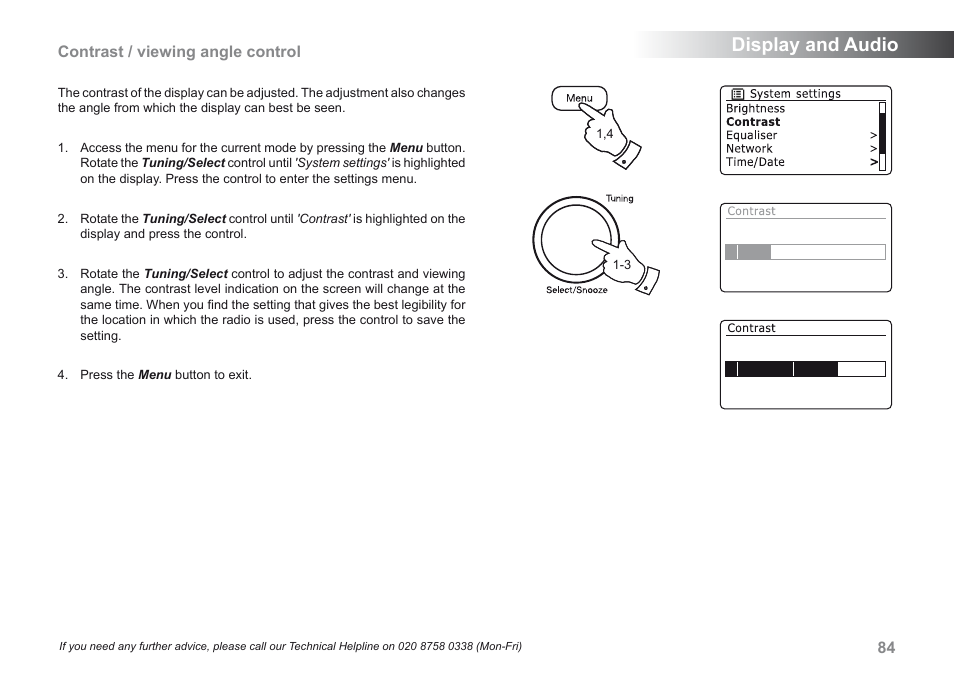 Display and audio | Roberts Radio iStream User Manual | Page 85 / 100